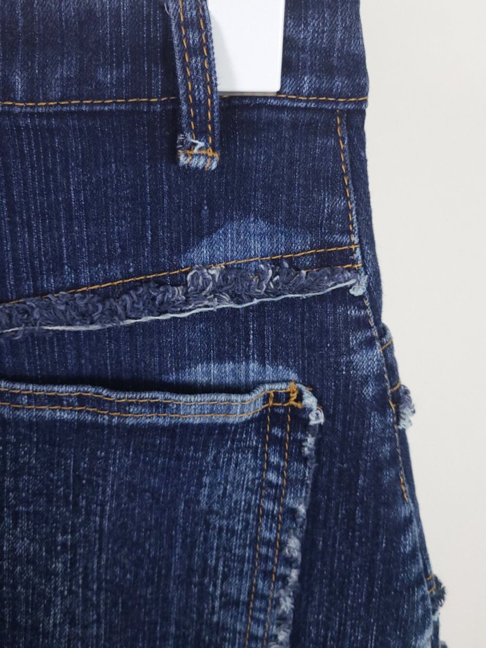Retro Distressed Denim Mini Skirt - Picture 4 of 8